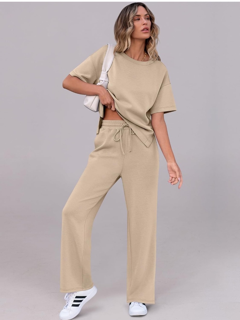 Women's Relaxed Wide-Leg Lounge Pants - Cream